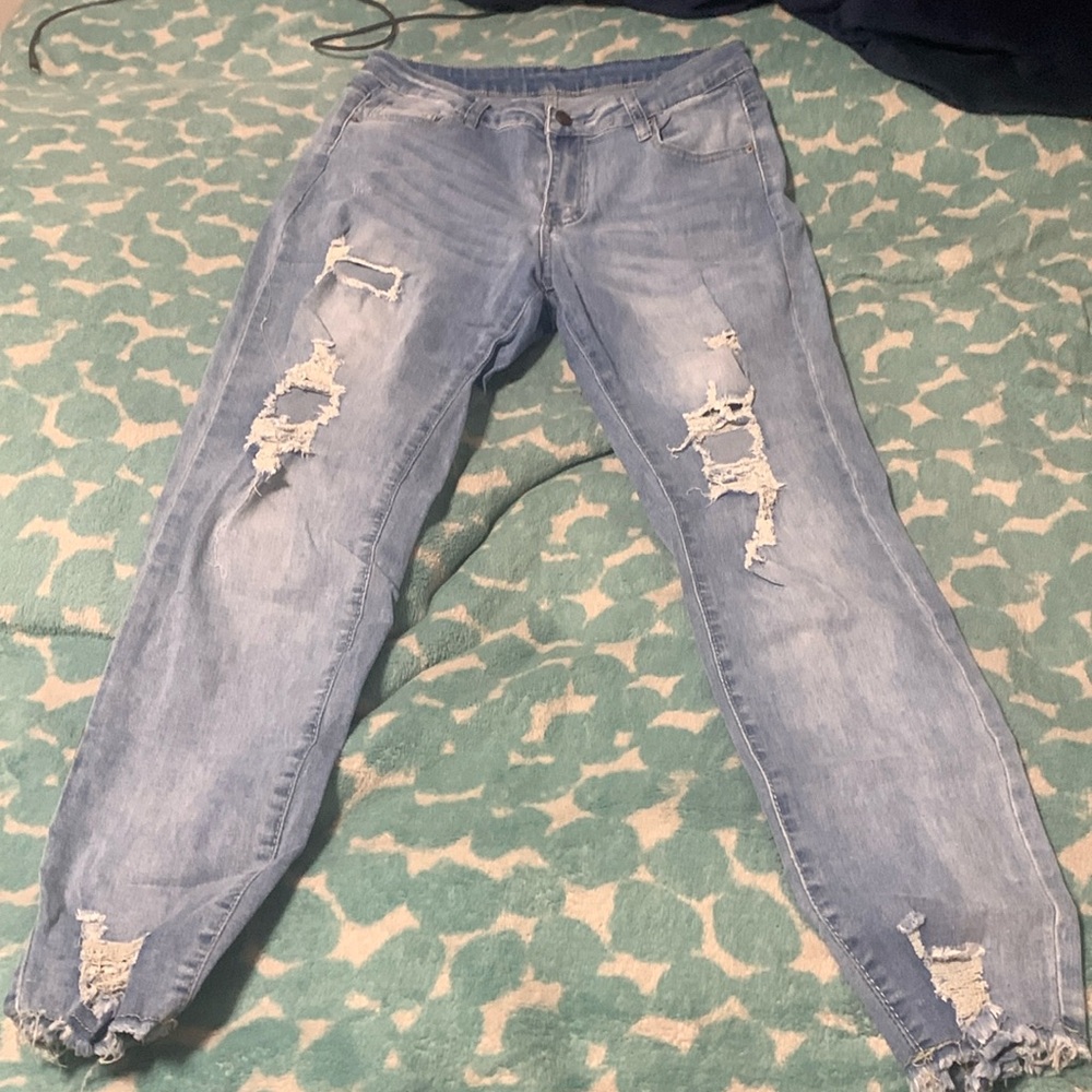 Medium Wash Ripped Jeans